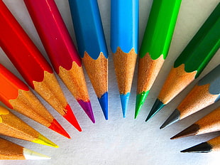 assorted-colored pencils