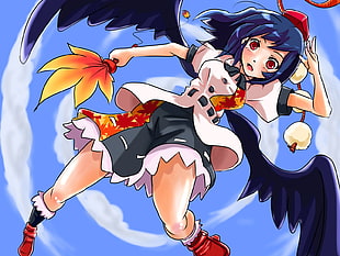 Anime girl with wings HD wallpaper