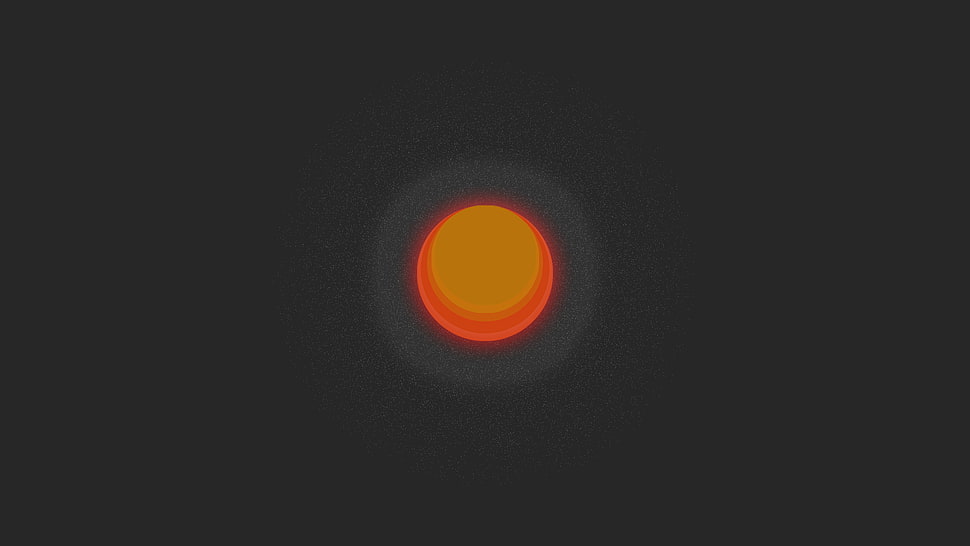 orange sun illustration, Sun, orange, red, simple HD wallpaper
