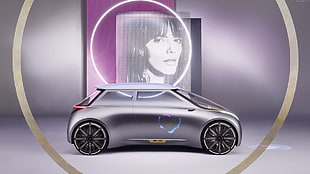 gray 3-door hatchback digital wallpaper
