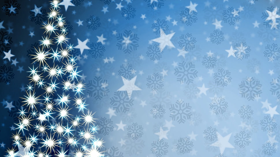 Christmas tree illustration HD wallpaper