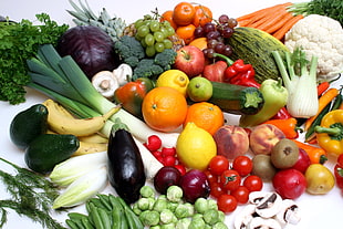 vegetables and fruits arrangement