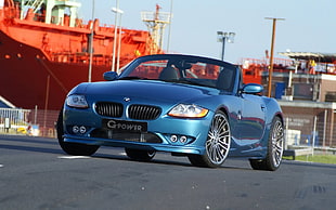 blue BMW convertible car, vehicle, car, muscle cars, blue cars HD wallpaper