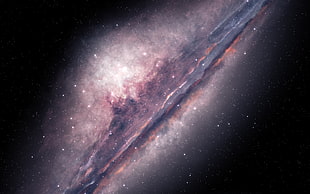 galaxy painting, Messier 83, Spiral galaxy, 5K