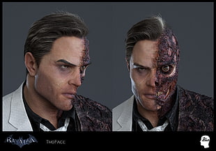 Batman two face poster, Harvey Dent, Batman, CGI, Two-Face HD wallpaper