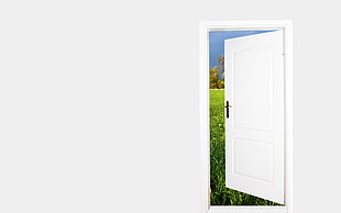 white door open HD wallpaper