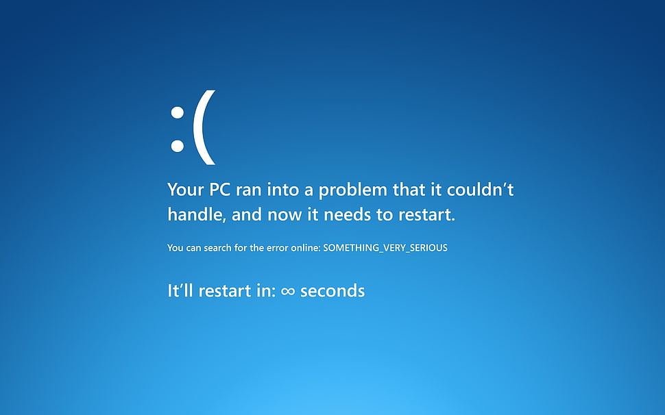 Your PC ran into a problem that it couldn't handle text HD wallpaper