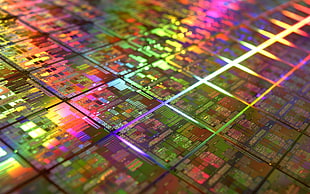closeup photo of computer microchip