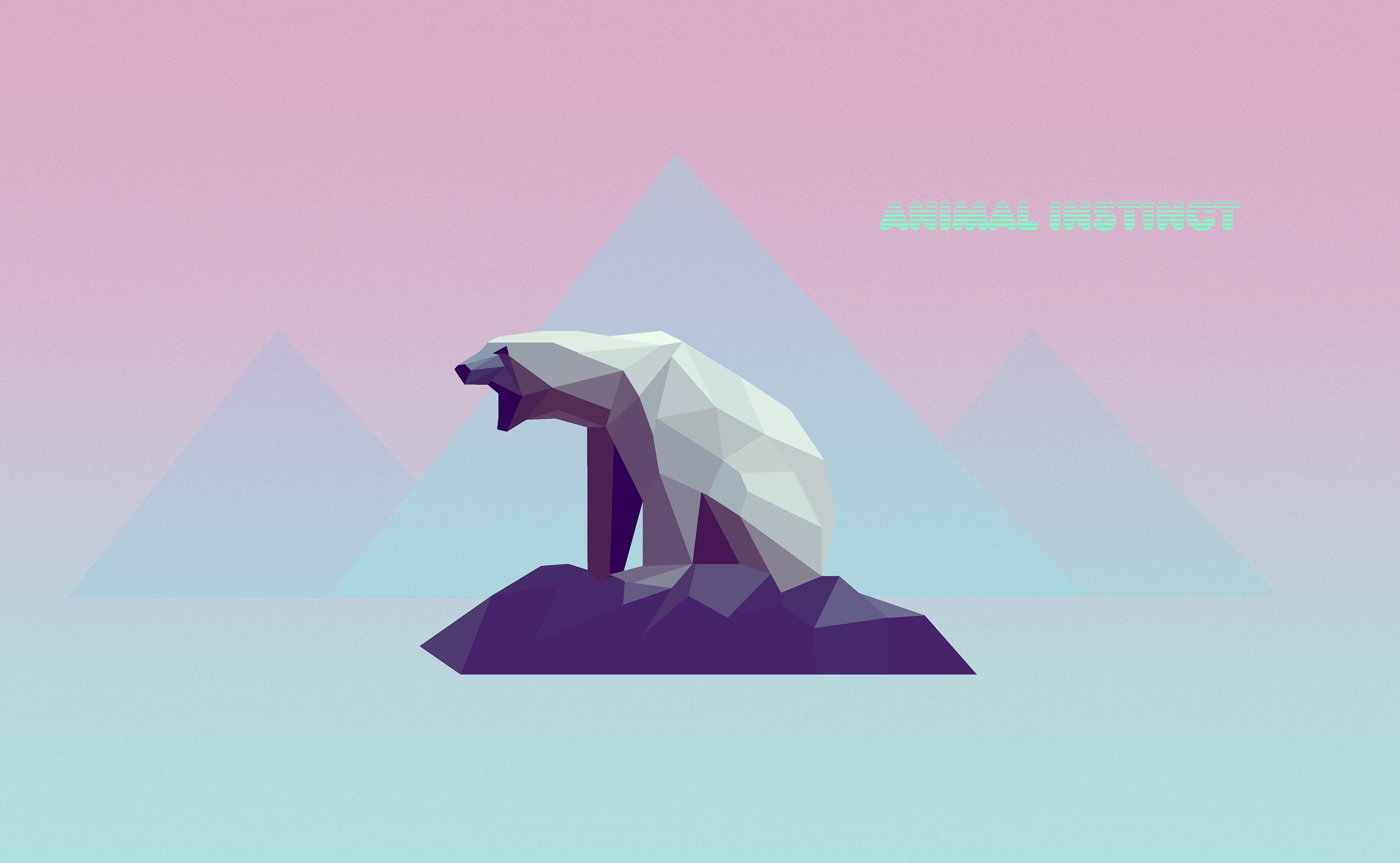 polar bears, low poly HD wallpaper