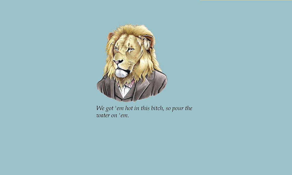 lion illustration with text overlay, quote HD wallpaper