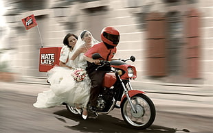 Pizza hut ad,  Motorcycle,  People,  Speed HD wallpaper