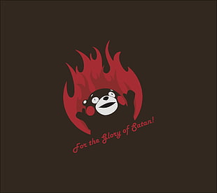 black and red bear illustration, phone, smartphone, kumamon, fire