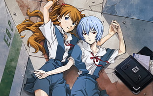 two women anime character poster