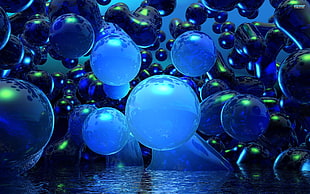 blue bubble lot HD wallpaper
