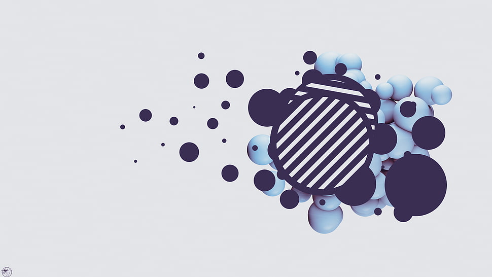 purple, blue, and white illustration HD wallpaper
