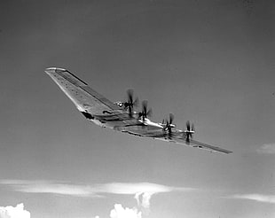 white military aircraft, photography, Northrop YB-35