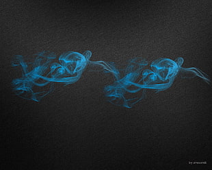 white smoke, smoke, colored smoke, dark background, blue smoke