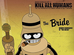 The Bride movie, Futurama, cartoon, Bender HD wallpaper