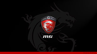 red and white MSI logo illustration