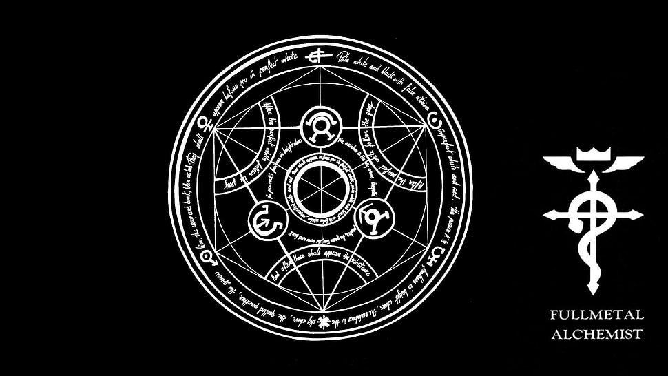 Fullmetal Alchemist logo scenery HD wallpaper