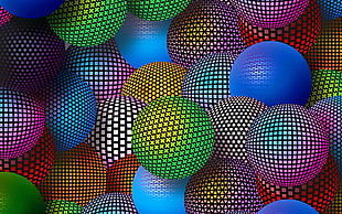 assorted color balls HD wallpaper