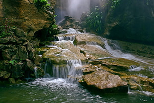 waterfalls time lapse photo HD wallpaper
