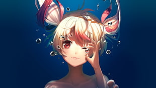 female anime character portrait digital wallpaper