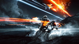 two men riding motorcycle wallpaper, Battlefield 3, war