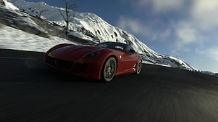 red car, Driveclub, Ferrari, video games, car