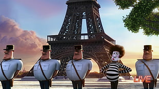 black and white table lamp, Paris, Eiffel Tower, France, Despicable Me HD wallpaper