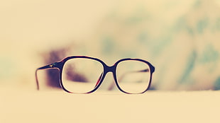 black-frame eyeglasses