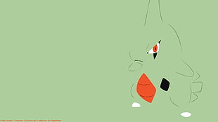 animated green monster character wallpaper, Pokémon, Larvitar, Pokemon Second Generation, minimalism