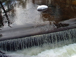 landscape photo of flowing river HD wallpaper