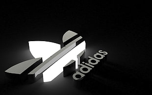 Adidas logo, black, Adidas, logo, artificial lights HD wallpaper
