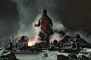 Godzilla action figure, Tokyo, Japan, Godzilla, movies HD wallpaper