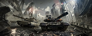 battle tanks illustration, war, artwork, tank, M1 Abrams HD wallpaper