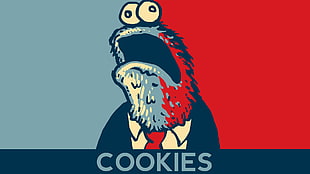 Cookie Monster illustration, presidents, politics, minimalism, Hope posters