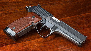 black and gray semi-automatic pistol, gun, pistol, Delta AR Top Gun, .45 ACP