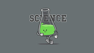 Science illustration, science, humor, simple background, minimalism