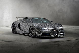 gray and black Bugatti Veyron coupe