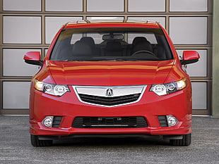 red Acura front-end
