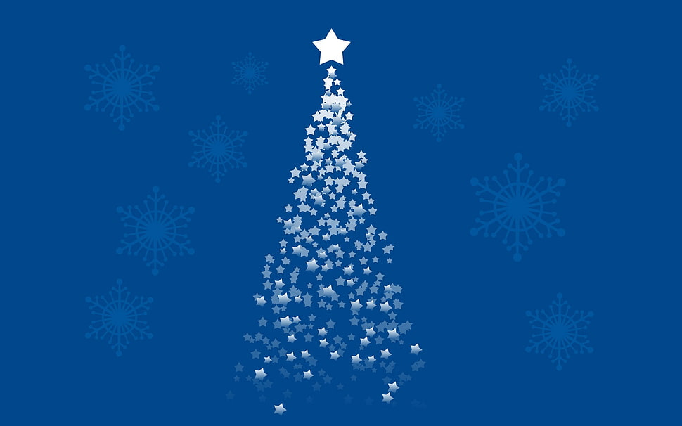 white Christmas tree digital wallpaper HD wallpaper