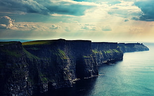 landscape photo of mountain near body of water, landscape, cliff, Cliffs of Moher, Ireland HD wallpaper