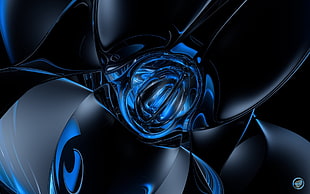 blue and black wallpaper artwork