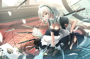 white-haired female anime character