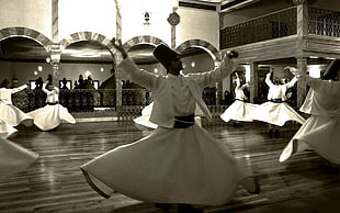 men's white Dervish dance dress, Turkish, Mevlana, whirling, Dervishes HD wallpaper
