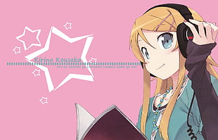 Kirino Kousaka character wallpaper, anime, headphones, Ore no Imouto ga Konnani Kawaii Wake ga Nai, Kousaka Kirino HD wallpaper