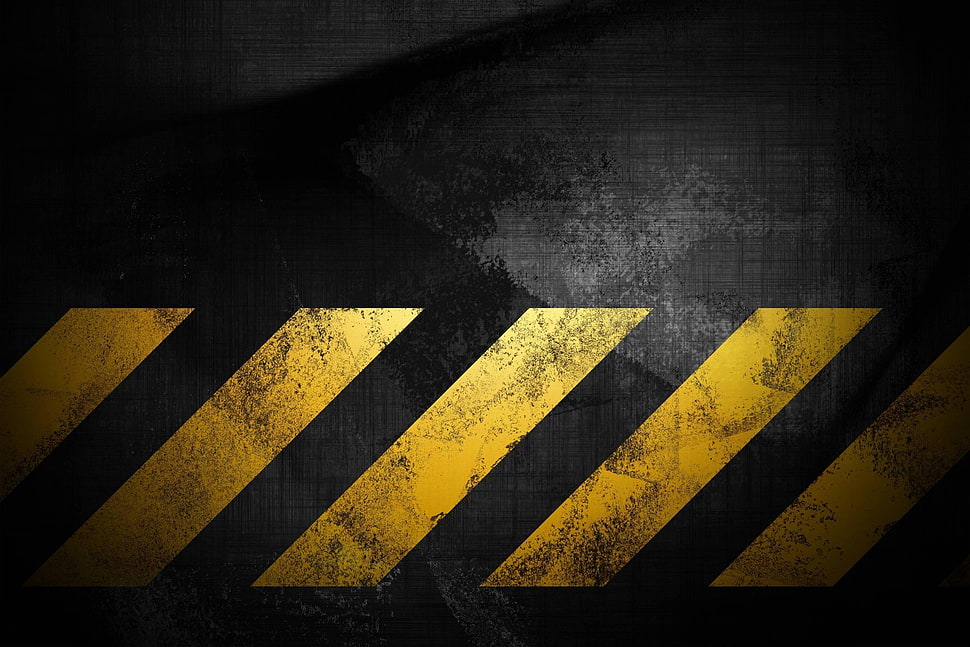 yellow and black stripe road sign HD wallpaper