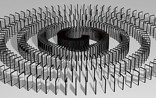 round black spiral illustration, Dominoes, transparent background, render, CGI