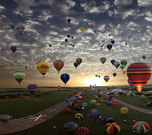 hot air balloon festival HD wallpaper